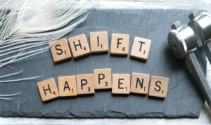 Scrabble letters: Shift Happens